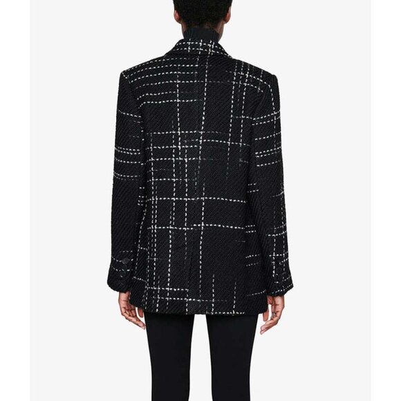 ANINE BING Kaia Plaid Blazer - Black and White - Picture 2 of 10